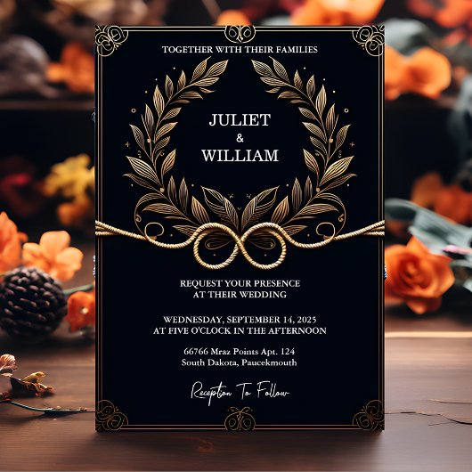 結びフローラかわいいロープ私たちは結び目結婚の 招待状