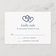 結び付きハートRSVPカード