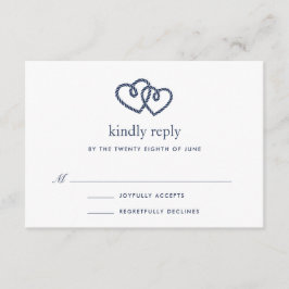 結び付きハートRSVPカード 出欠カード