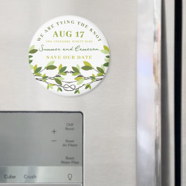 結び付きラブツリーサマーウェディング日付を保存 マグネット