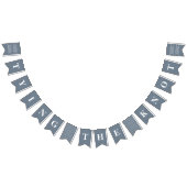 結び図解入りの、写真付きの目バナーフラグ – 青い灰色 バンティングフラッグ (全)