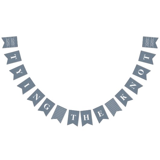 結び図解入りの、写真付きの目バナーフラグ – 青い灰色 バンティングフラッグ (全)