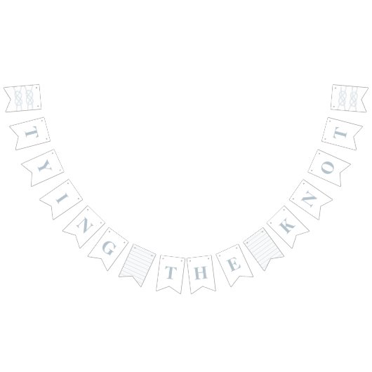 結び図解入りの、写真付きの目バナーフラグ – 青 バンティングフラッグ (全)