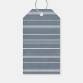 結び図解入りの、写真付きの目結婚式の引き出物ラベル – ブルーグレー ギフトタグ (裏面)