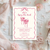 結び手引きコケットブライダルシャワー 招待状