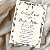 結び手引き弓ブライダルシャワー 招待状