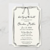 結び手引き弓ブライダルシャワー 招待状 (正面)