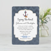 結び目いかりと航海のテーマ結婚の 招待状 (スタンド正面)