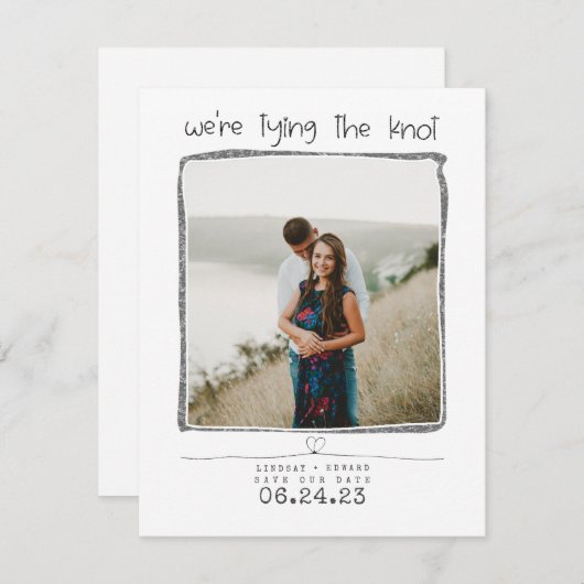 結び目かわいい日付写真を保存 セーブザデート (正面/裏面)