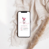 結び目が熱いピンクのブライダルシャワー 招待状