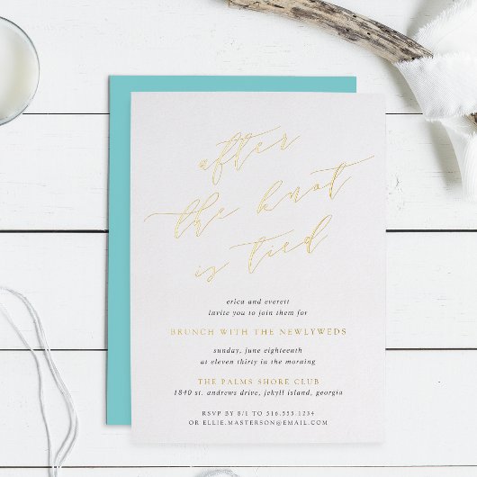 結び目が結ばれた後 |ポスト結婚のブランチ 箔招待状