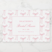 結び目が青いブライダルシャワー スパークリングワインラベル (シングルラベル)