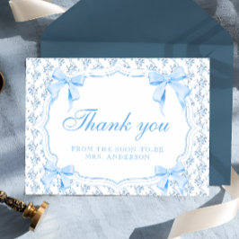 結び目が青い弓サンキューカード サンキューカード