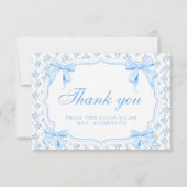 結び目が青い弓サンキューカード サンキューカード (正面)