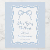 結び目が青い弓バチェロレッテ ワインラベル (シングルラベル)