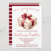 結び目だ！リングや輪ボックスブライダルシャワー 招待状 (正面/裏面)