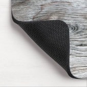 結び目との灰色の木製の穀物の一見 マウスパッド (コーナー)