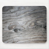結び目との灰色の木製の穀物の一見 マウスパッド (正面)