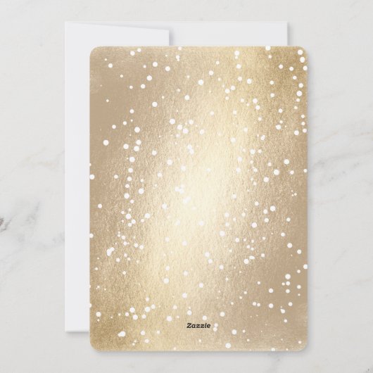 結び目とキラキラの写真の後に楽しく結婚なる シーズンカード (裏面)