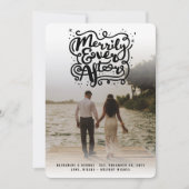 結び目とキラキラの写真の後に楽しく結婚なる シーズンカード (正面)