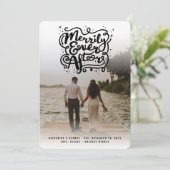 結び目とキラキラの写真の後に楽しく結婚なる シーズンカード (スタンド正面)