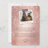 結び目とキラキラの写真の後に楽しく結婚なる シーズンカード (裏面)