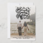 結び目とキラキラの写真の後に楽しく結婚なる シーズンカード (正面)