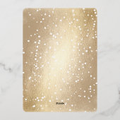 結び目とキラキラの写真の後に楽しく結婚なる 箔シーズンカード (裏面)