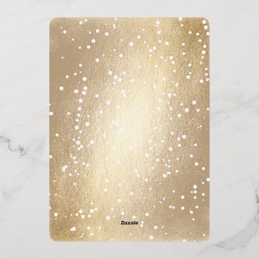 結び目とキラキラの写真の後に楽しく結婚なる 箔シーズンカード (裏面)