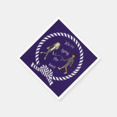 結び目に色の付いたアニメ航海のを結ぶ スタンダードカクテルナプキン (角)