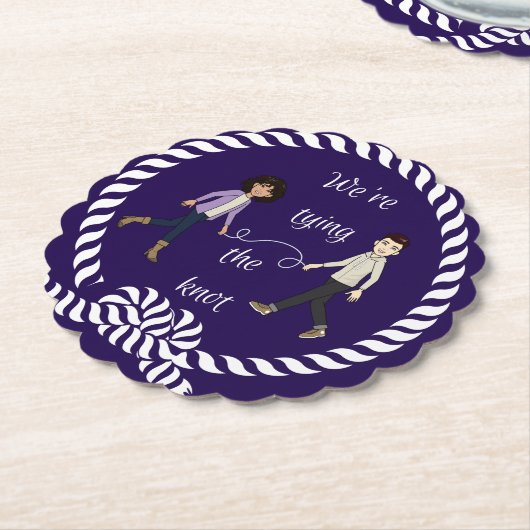 結び目に色の付いたアニメ航海のを結ぶ ペーパーコースター (アングル)