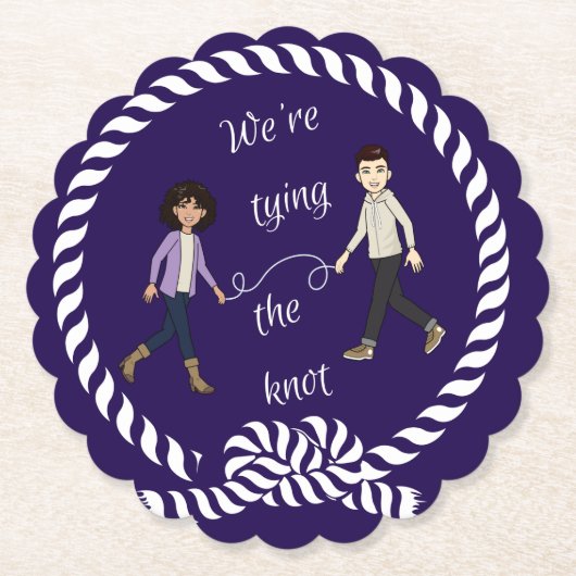 結び目に色の付いたアニメ航海のを結ぶ ペーパーコースター (正面)