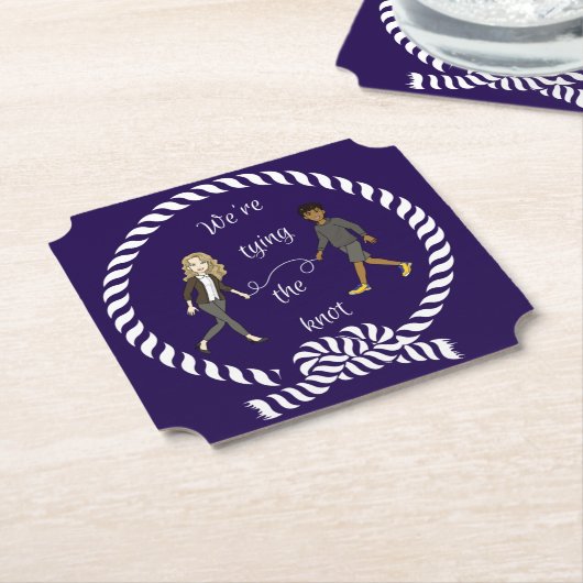 結び目に色の付いたアニメ航海のを結ぶ ペーパーコースター (アングル)