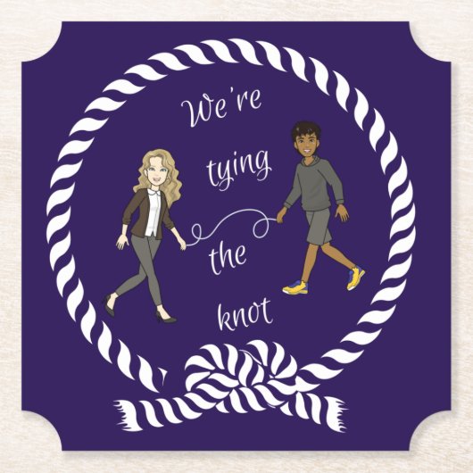 結び目に色の付いたアニメ航海のを結ぶ ペーパーコースター (正面)