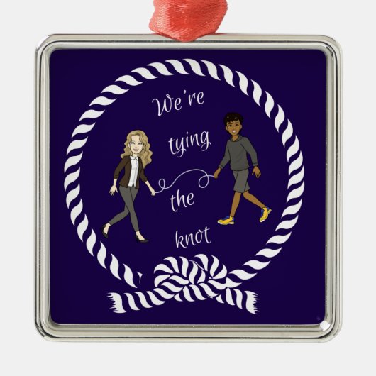 結び目に色の付いたアニメ航海のを結ぶ メタルオーナメント (正面)