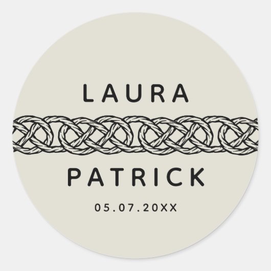 結び目のある結婚Bohoカスタマイズ可能な婚約 ラウンドシール (正面)