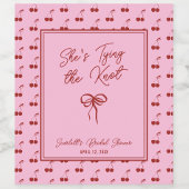 結び目のさくらんぼブライダルシャワーカクテル ワインラベル