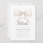 結び目のアイボリーボウブライダルシャワー招待状 招待状 (正面)