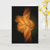 結び目のカードを結ぶ結婚おめでとう カード (黄色い花)