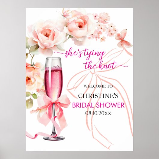 結び目のガラスを上げるブライダルシャワー ポスター (正面)