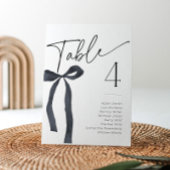 結び目のテーブル名札を結ぶブラックボウゴシック 招待状
