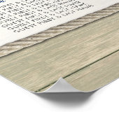 結び目のビーチ結婚式の素朴座席表 ポスター (角)