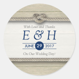 結び目のビーチ結婚式を好素朴む ラウンドシール