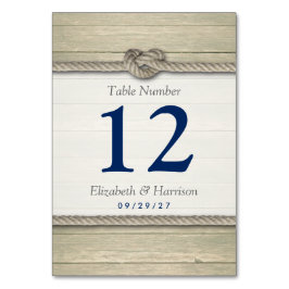 結び目のビーチ結婚式テーブ素朴ル番号 テーブルナンバー