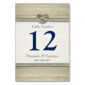 結び目のビーチ結婚式テーブ素朴ル番号 テーブルナンバー (正面)