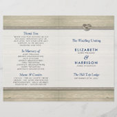 結び目のビーチ結婚式プログラ素朴ム (正面)