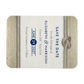 結び目のビーチ結婚式素朴日付の保存 マグネット (横)