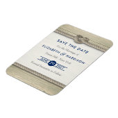 結び目のビーチ結婚式素朴日付の保存 マグネット (左側)