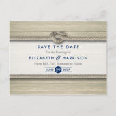 結び目のビーチ結婚式素朴日付の保存 案内ポストカード (正面)