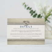 結び目のビーチ結婚式素朴詳細 エンクロージャーカード (スタンド正面)